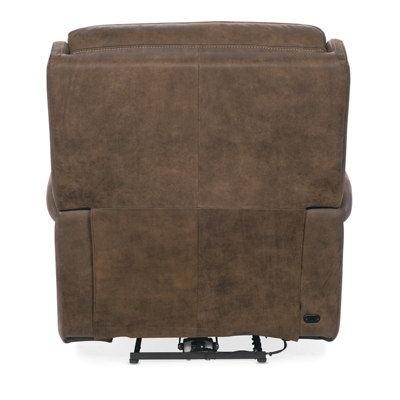 Hooker Furniture Leather Power Recliner with Power Headrest in Brown