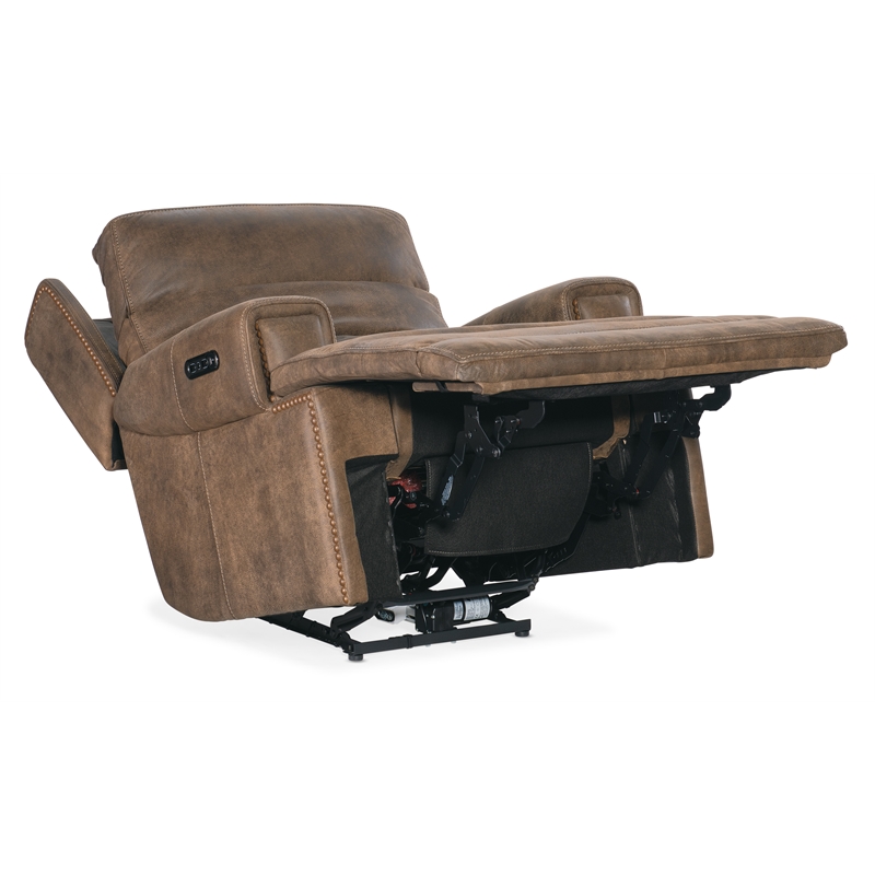 Hooker Furniture Leather Power Recliner with Power Headrest in Brown