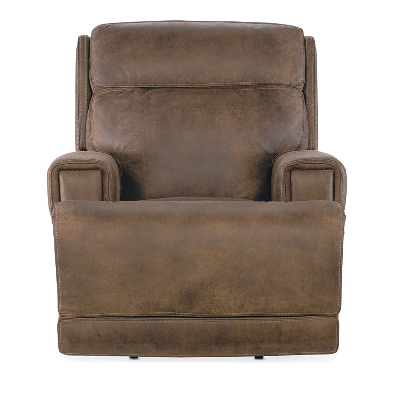 Hooker Furniture Leather Power Recliner with Power Headrest in Brown