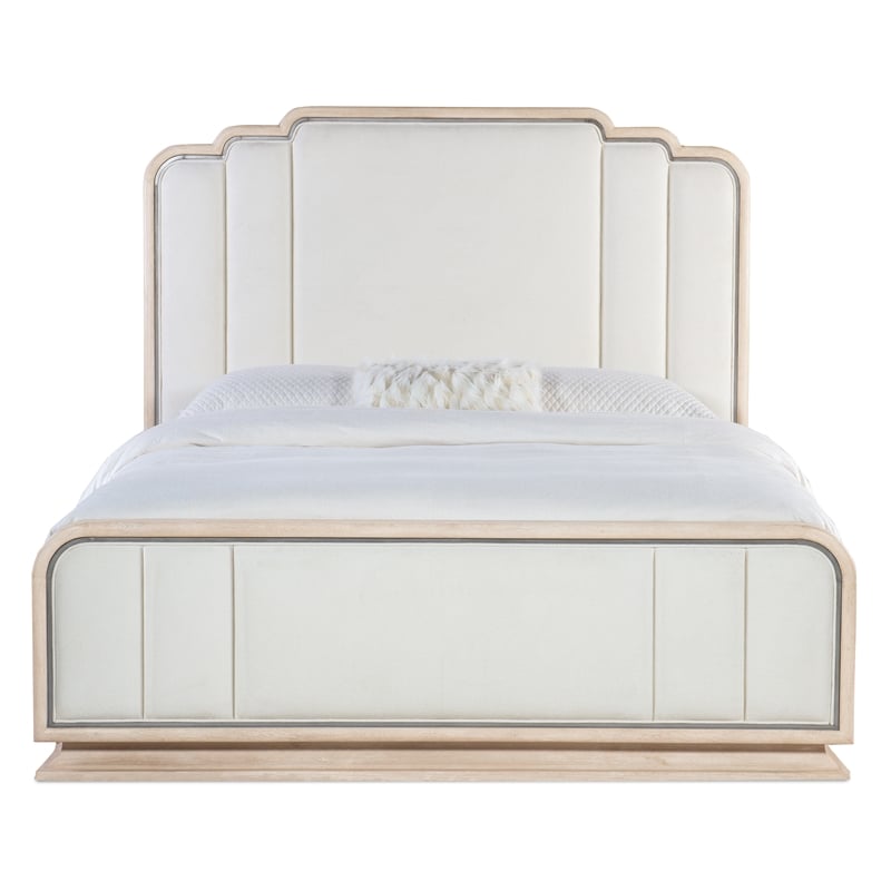 Hooker Furniture Nouveau Chic King Fabric Upholstered Bed in Natural