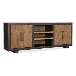 big sky wood entertainment console in dusk brown by hooker furniture