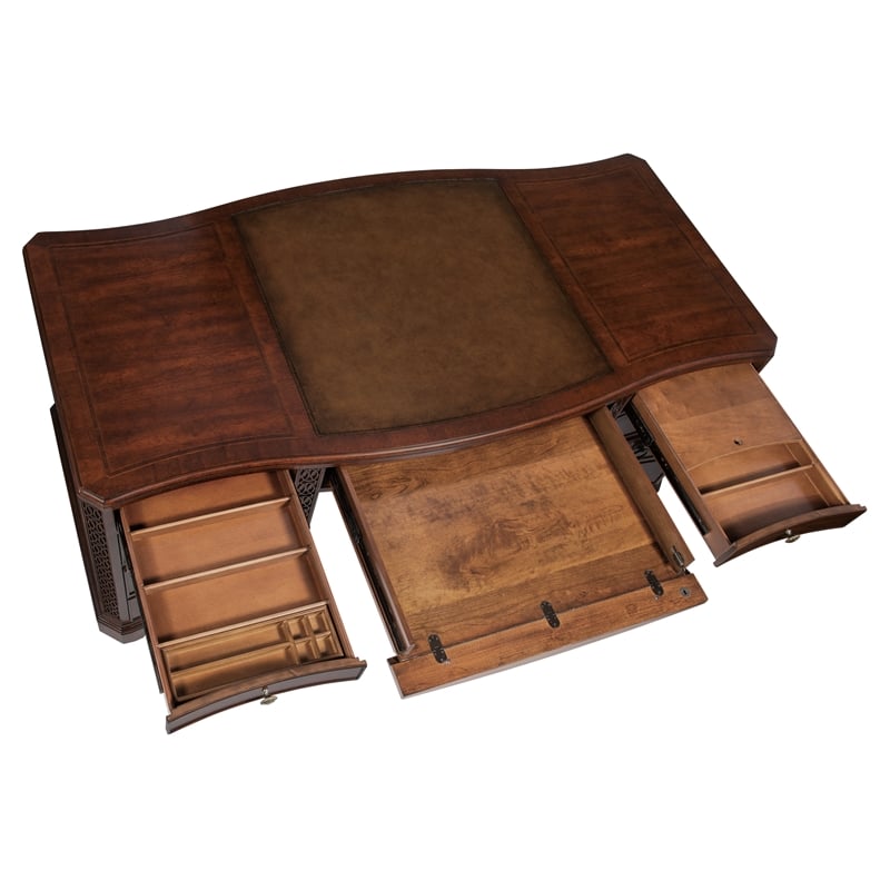 Hooker Furniture Charleston Executive Wood Desk in Maraschino Cherry Brown