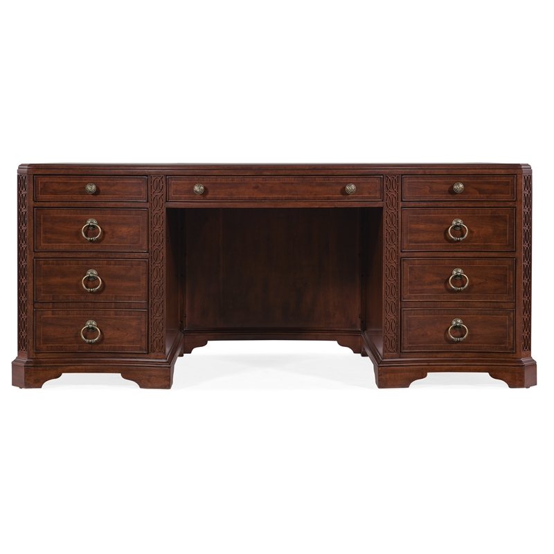 Hooker Furniture Charleston Executive Wood Desk in Maraschino Cherry Brown