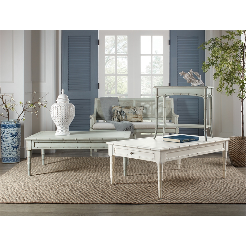Charleston Living Room Wood Accent Bench in Blue by Hooker Furniture