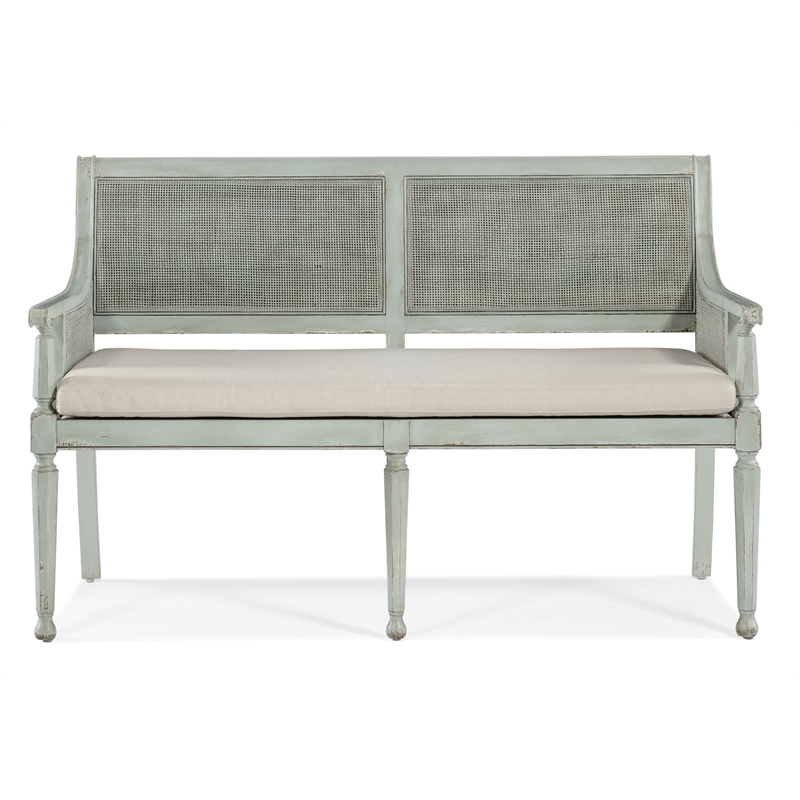 Charleston Living Room Wood Accent Bench in Blue by Hooker Furniture