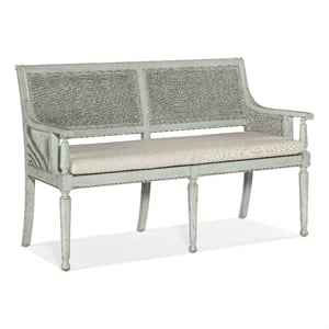 Charleston Living Room Wood Accent Bench in Blue by Hooker Furniture