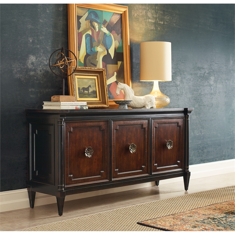 Charleston Wood Entertainment Console in Black Cherry by Hooker Furniture