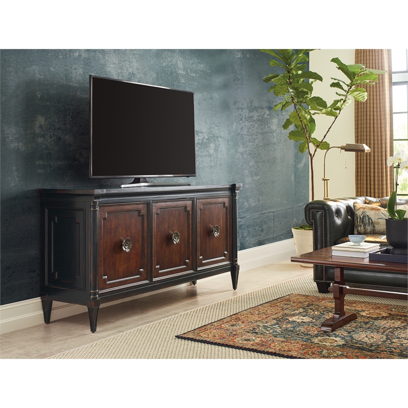 Charleston Wood Entertainment Console in Black Cherry by Hooker Furniture