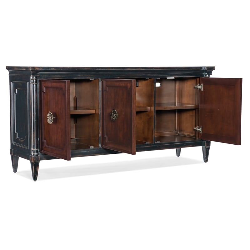 Charleston Wood Entertainment Console in Black Cherry by Hooker Furniture