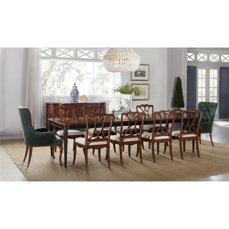 Hooker Furniture Charleston Rectangle Wood Dining Table in Black Cherry
