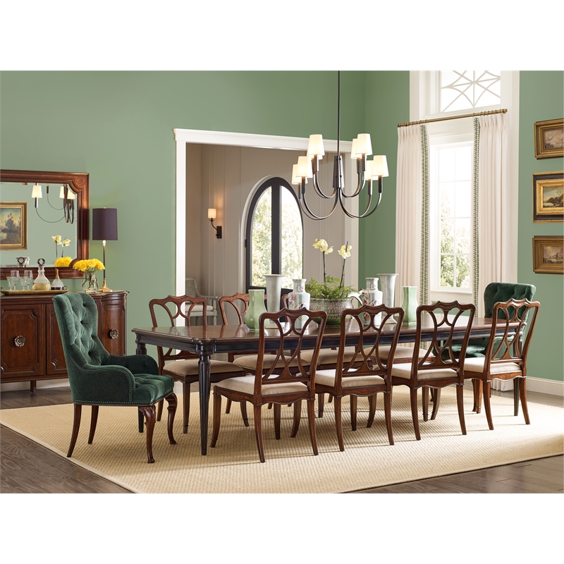 Hooker Furniture Charleston Rectangle Wood Dining Table in Black Cherry