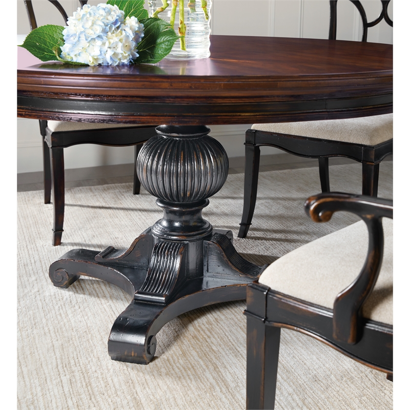 Hooker Furniture Charleston Round Wood Dining Table in Black Cherry