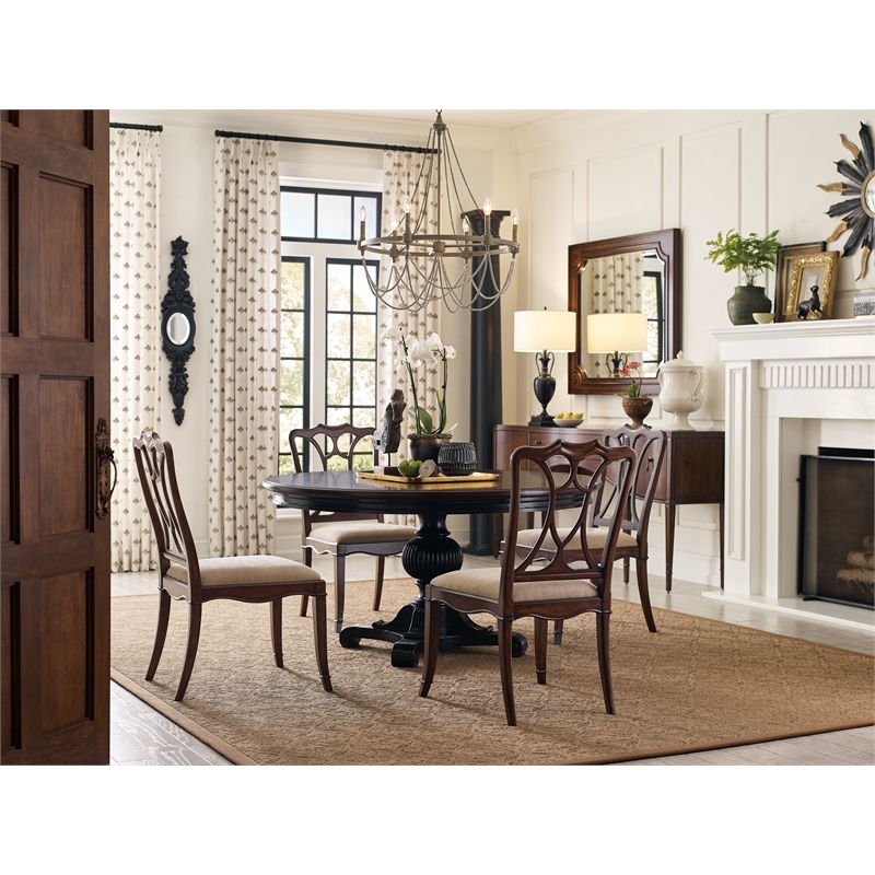 Hooker Furniture Charleston Round Wood Dining Table in Black Cherry