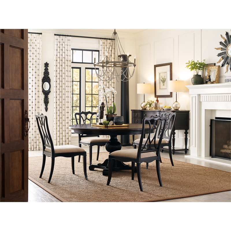 Hooker Furniture Charleston Round Wood Dining Table in Black Cherry