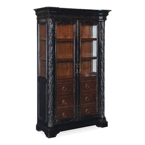 Hooker Furniture Charleston Glass-Door Display Cabinet in Black Cherry