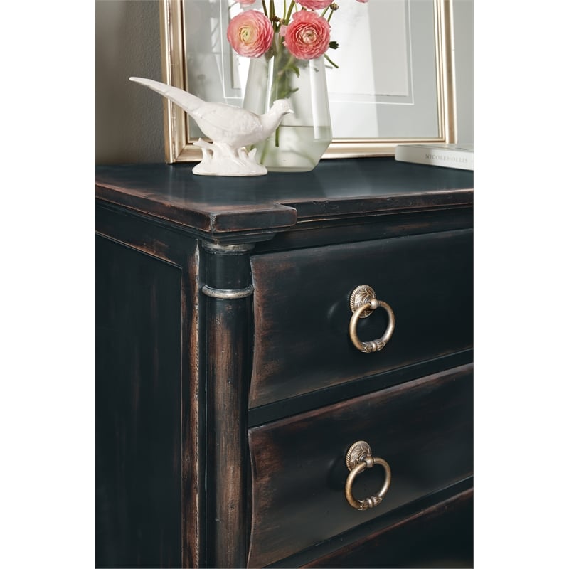 Hooker Furniture Charleston Wood Jewelry Armoire in Black Cherry