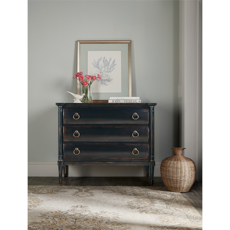 Hooker Furniture Charleston 3-Drawer Wood Chest in Black Cherry