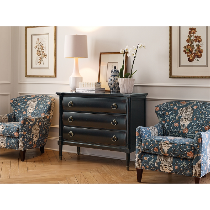 Hooker Furniture Charleston 3-Drawer Wood Chest in Black Cherry