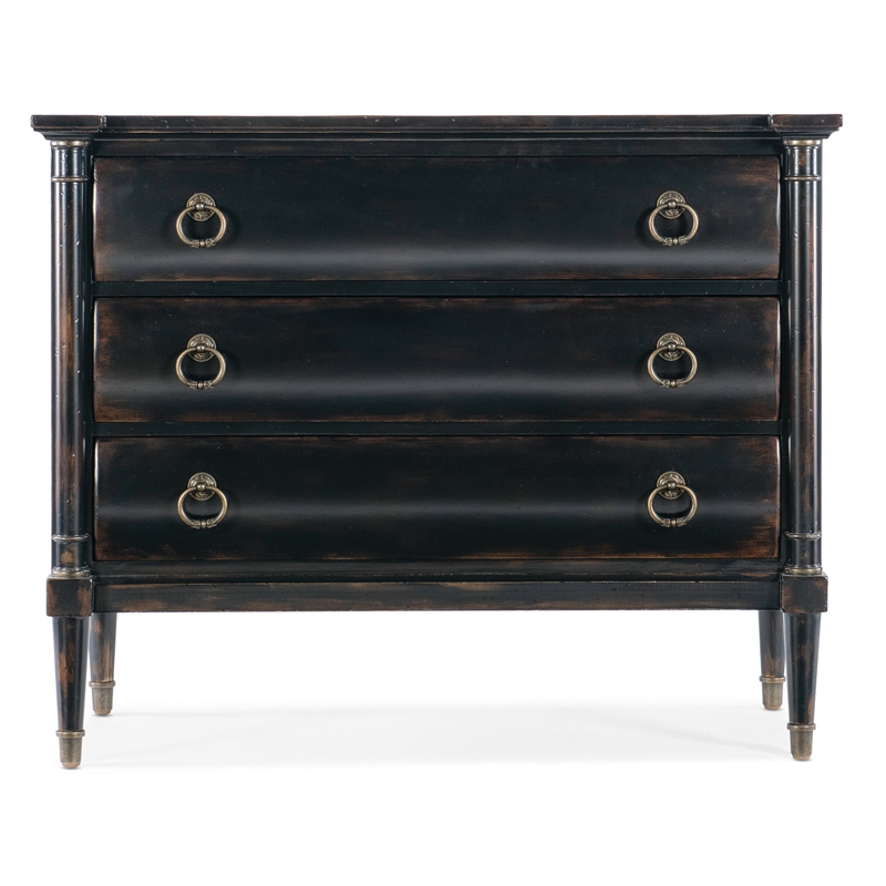 Hooker Furniture Charleston 3-Drawer Wood Chest in Black Cherry