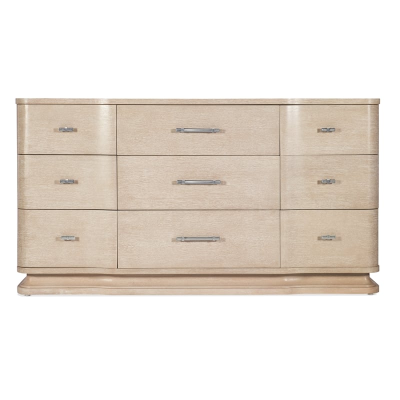 Hooker Furniture Nouveau Chic 9-Drawers Wood Bedroom Dresser in Sandstone