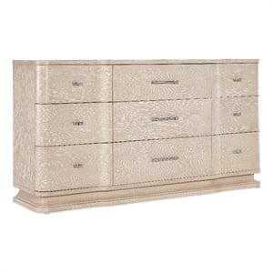 hooker furniture nouveau chic 9-drawers wood bedroom dresser in sandstone