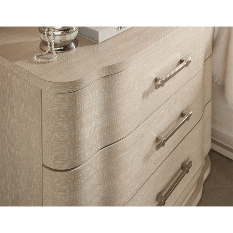 Nouveau Chic Wood Three Drawer Nightstand in Natural by Hooker Furniture