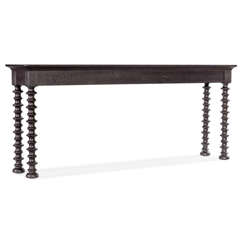 Big Sky Turned Leg Wood Sofa Table in Charred Timber Brown by Hooker Furniture