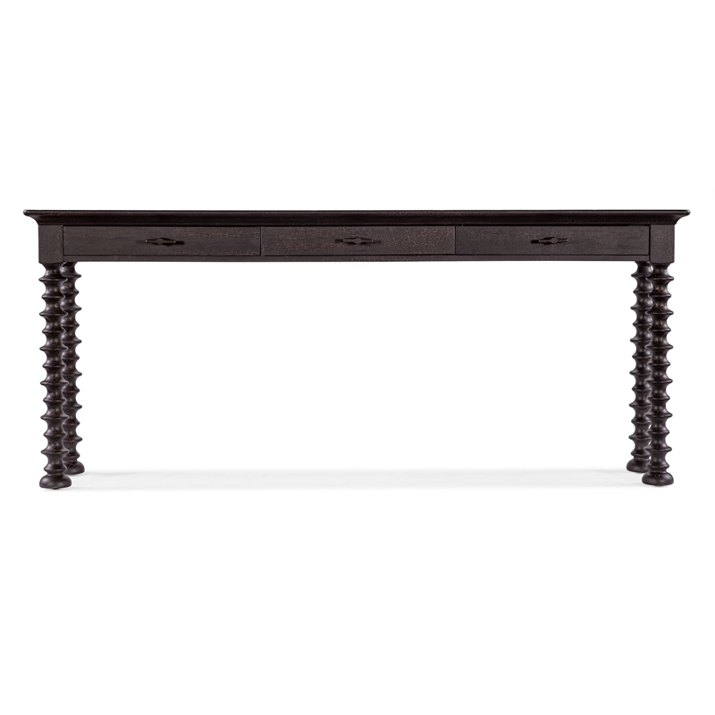 Big Sky Turned Leg Wood Sofa Table in Charred Timber Brown by Hooker Furniture