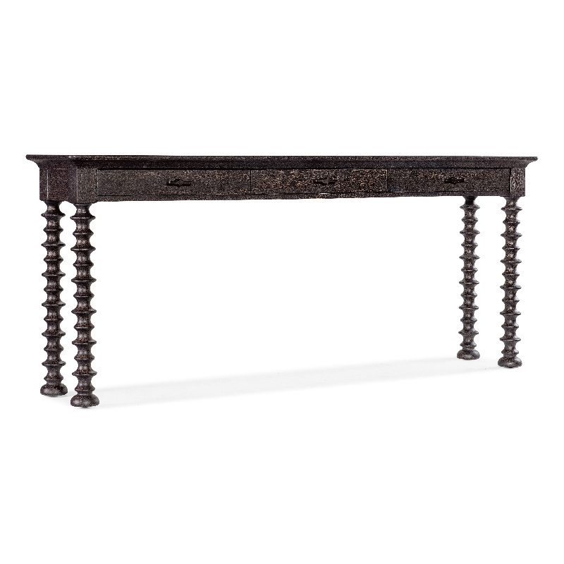 Big Sky Turned Leg Wood Sofa Table in Charred Timber Brown by Hooker Furniture