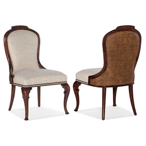 Hooker Furniture Charleston Fabric Upholstered Side Chair in Cherry Brown