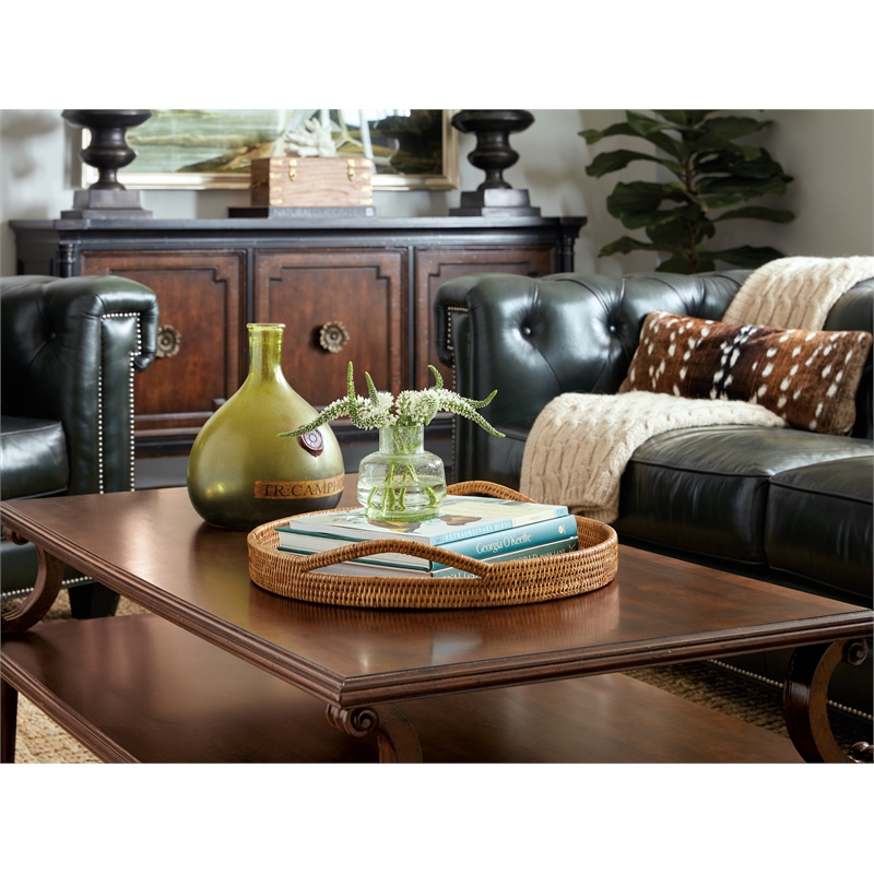 Charleston Wood Rectangle Cocktail Table in Cherry Brown by Hooker Furniture