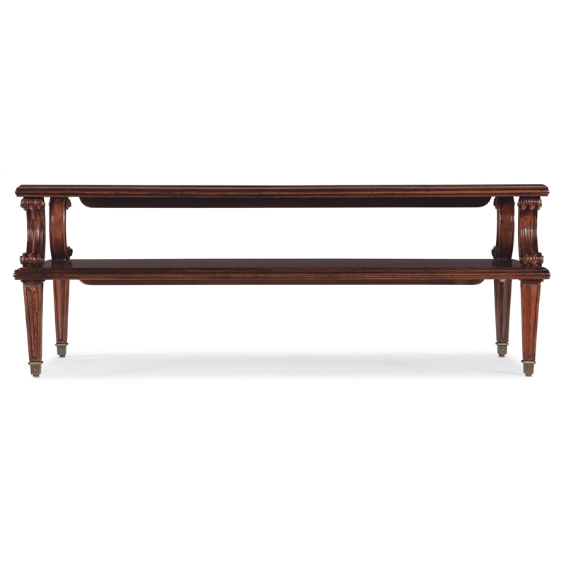 Charleston Wood Rectangle Cocktail Table in Cherry Brown by Hooker Furniture