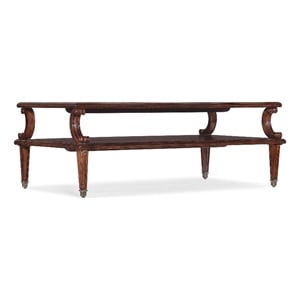 Charleston Wood Rectangle Cocktail Table in Cherry Brown by Hooker Furniture