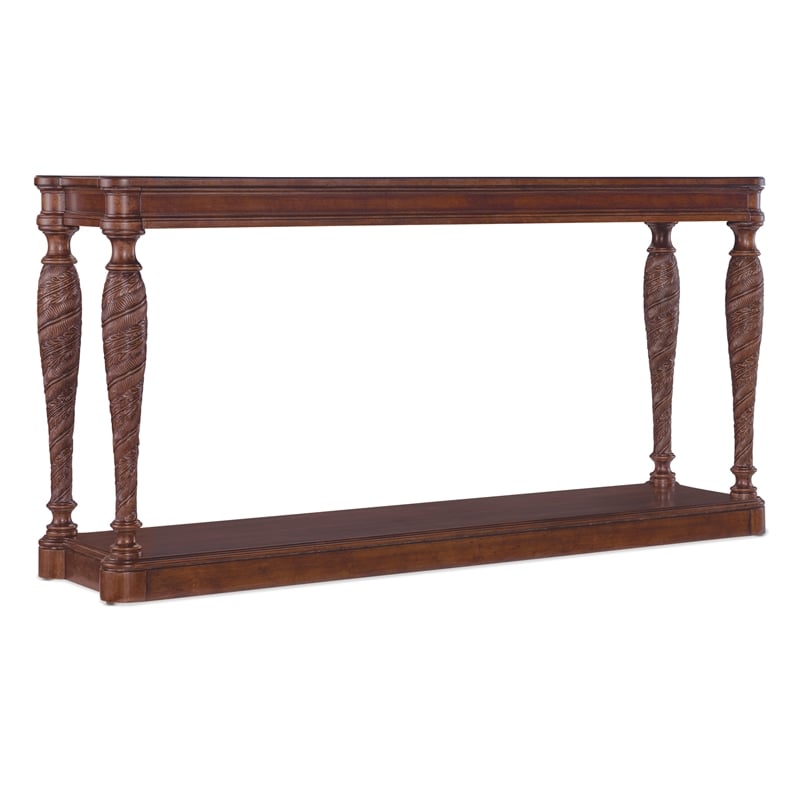 Hooker Furniture Charleston Rectangle Wood Console Table in Cherry Brown