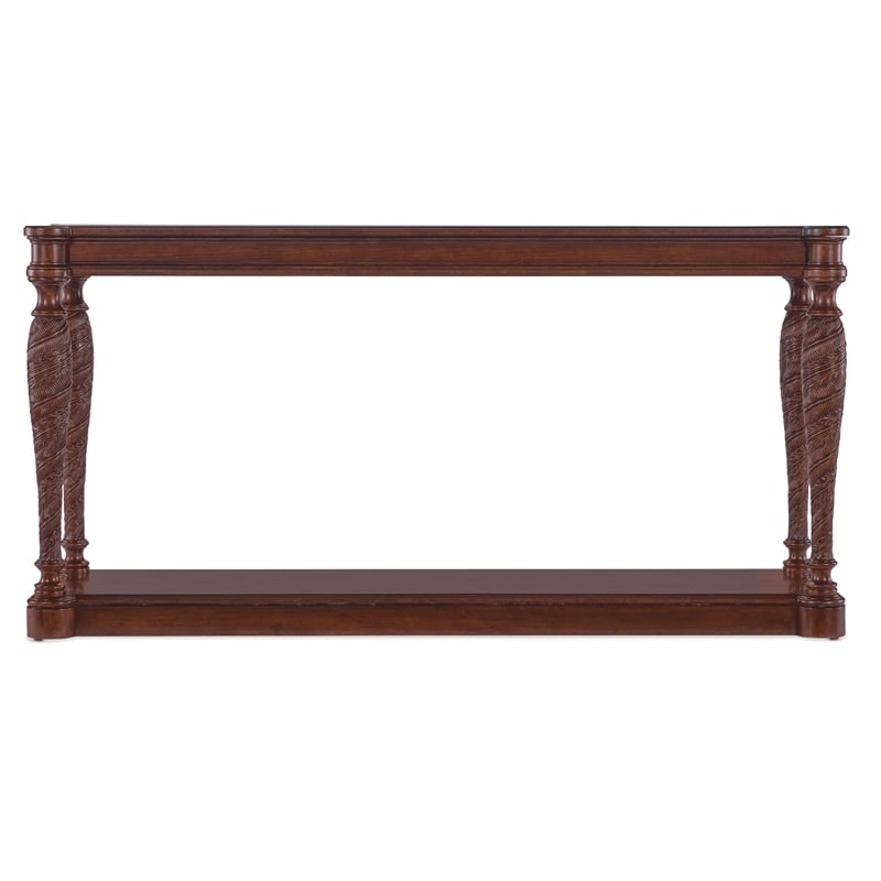 Hooker Furniture Charleston Rectangle Wood Console Table in Cherry Brown