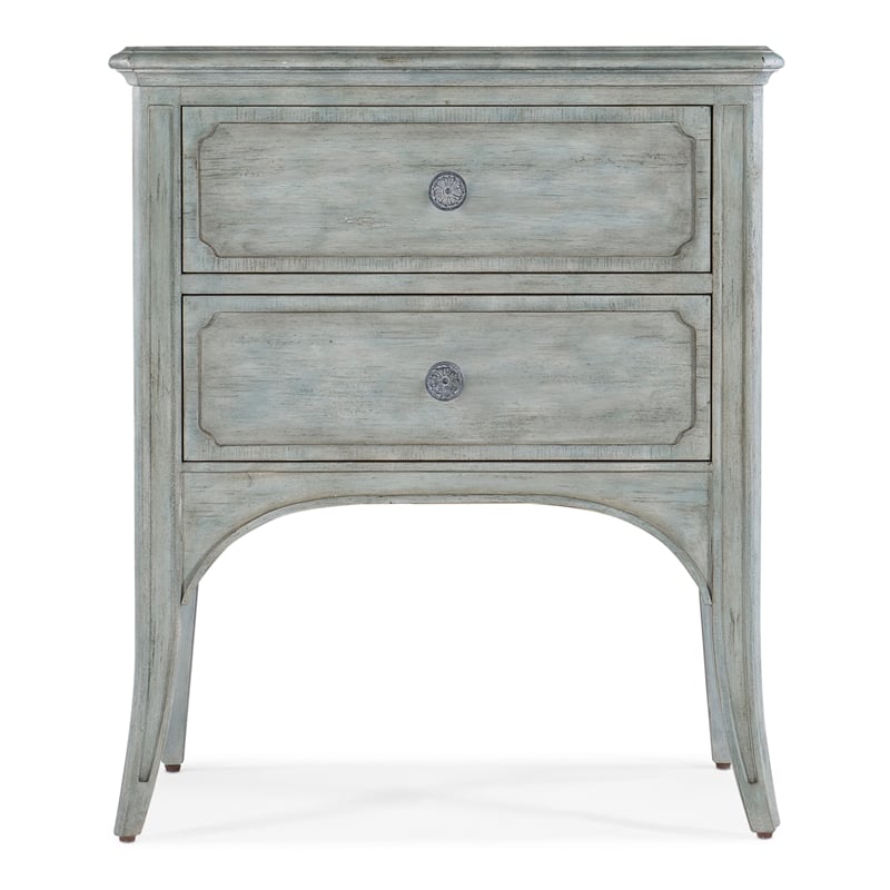 Charleston Two-Drawer Wood Accent Table in Waterscape Blue by Hooker Furniture