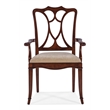 Hooker Furniture Charleston Fabric Upholstered Seat Arm Chair in Cherry Brown