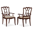 Hooker Furniture Charleston Fabric Upholstered Seat Arm Chair in Cherry Brown