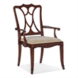 Hooker Furniture Charleston Fabric Upholstered Seat Arm Chair in Cherry Brown