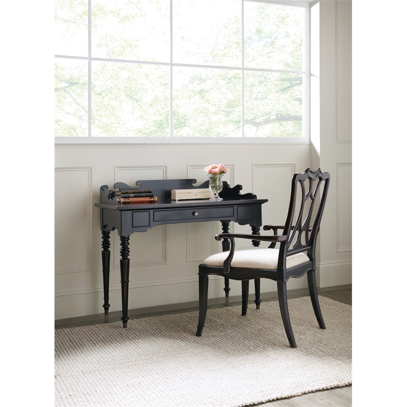 Hooker Furniture Charleston Fabric Upholstered Arm Chair in Black Cherry