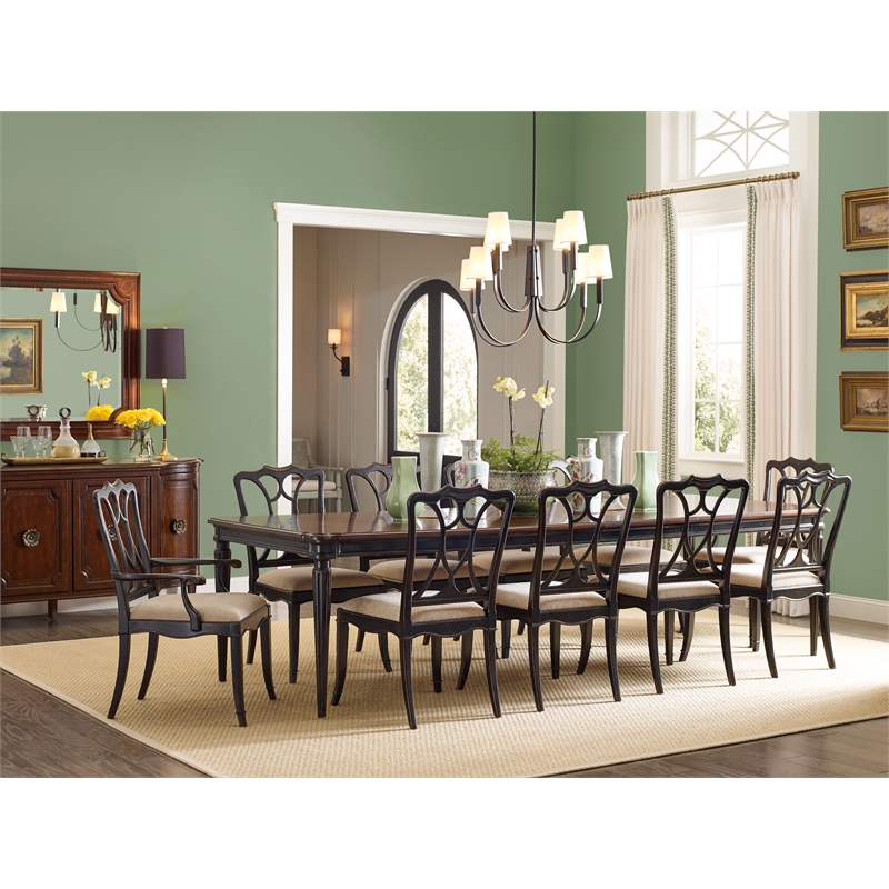 Hooker Furniture Charleston Fabric Upholstered Arm Chair in Black Cherry
