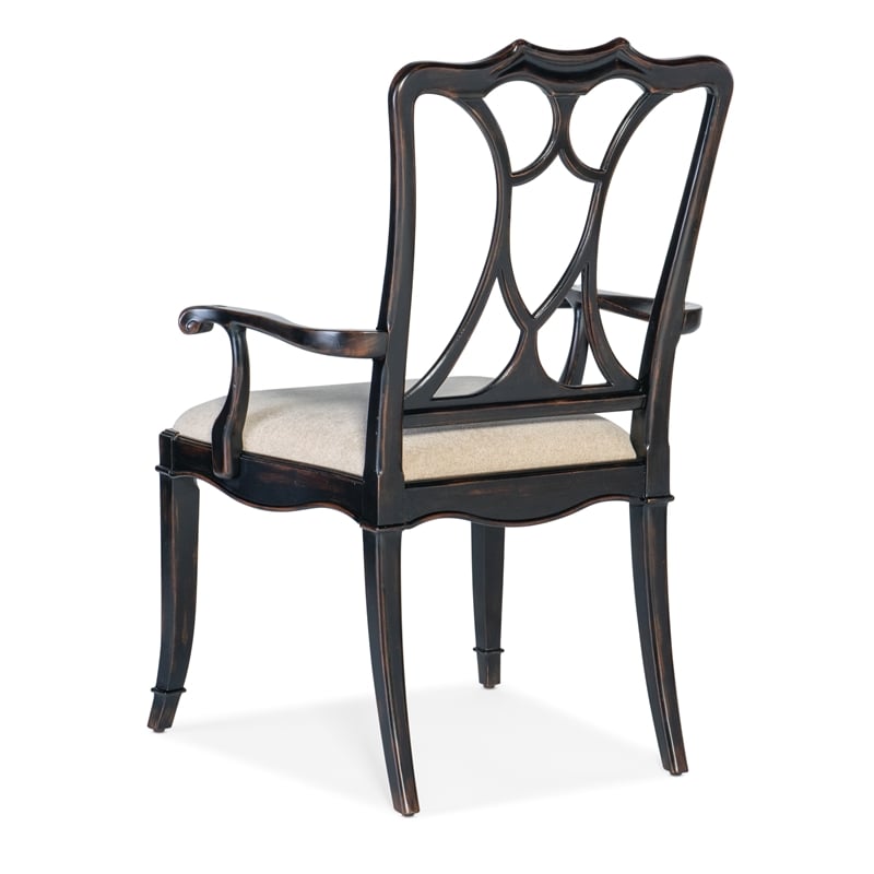 Hooker Furniture Charleston Fabric Upholstered Arm Chair in Black Cherry