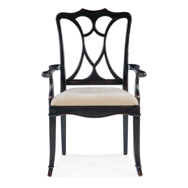 Hooker Furniture Charleston Fabric Upholstered Arm Chair in Black Cherry