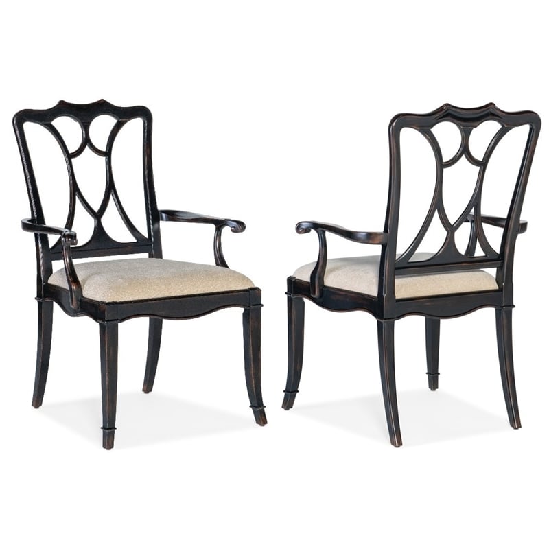 Hooker Furniture Charleston Fabric Upholstered Arm Chair in Black Cherry