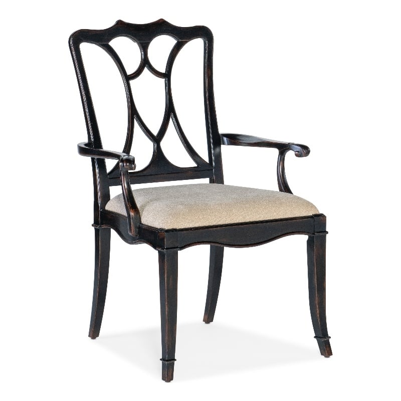Hooker Furniture Charleston Fabric Upholstered Arm Chair in Black Cherry