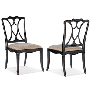 Hooker Furniture Charleston Fabric Upholstered Side Chair in Black Cherry