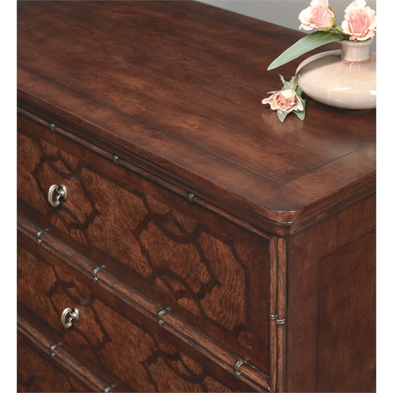 Charleston Three-Drawer Wood Nightstand in Cherry Brown by Hooker Furniture