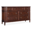 Hooker Furniture Charleston 7-Drawer Wood Dresser in Cherry Brown