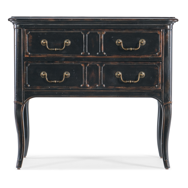Hooker Furniture Charleston 2-Drawer Traditional Wood Nightstand in Black Cherry
