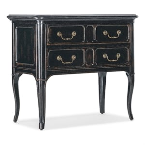 Hooker Furniture Charleston 2-Drawer Traditional Wood Nightstand in Black Cherry